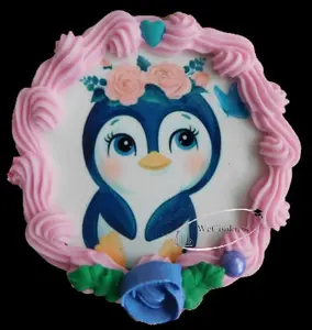 Penguin cookie with edible image