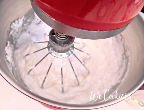 Photo showing mixing ingredients on lowest speed 9. On lowest speed whisk together ingredients