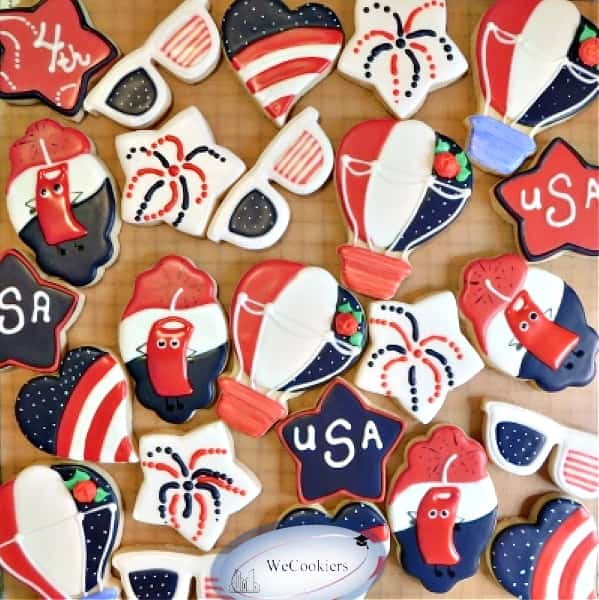 A set of 4th of July cookies