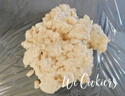 Step 8. Spatula out the dough mixture onto plastic wrap.