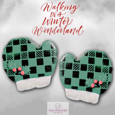 Christmas cookie decorating ideas, cookie flips using turkeys for mittens