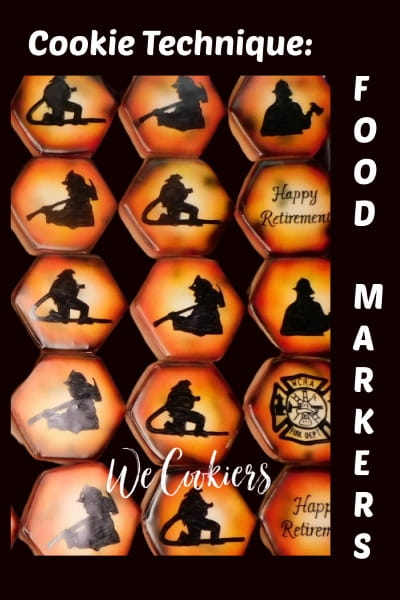 Example of decorating technique using food color markers. Be a We Cookier to learn more! https://www.wecookiers.com/