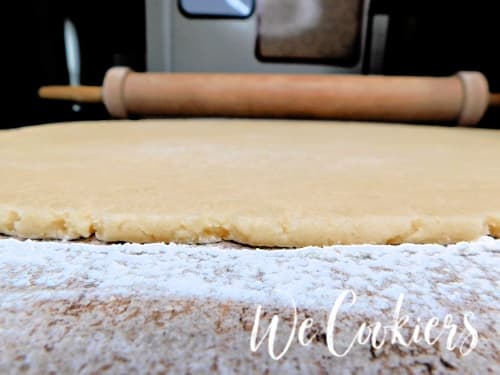 Dough rolled out to a quarter of an inch