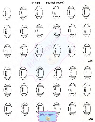 These template sheets to pipe royal icing shapes on will save you time and money. Find out what prevents more breakages when removing from the plastic sleeve. Image of footballs for royal icing transfer sheets.
