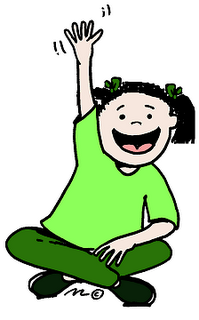Girl raising hand Clipart of girl raising hand