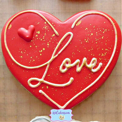 Valentines day sugar cookie...the LOVE cookie with deep red royal icing