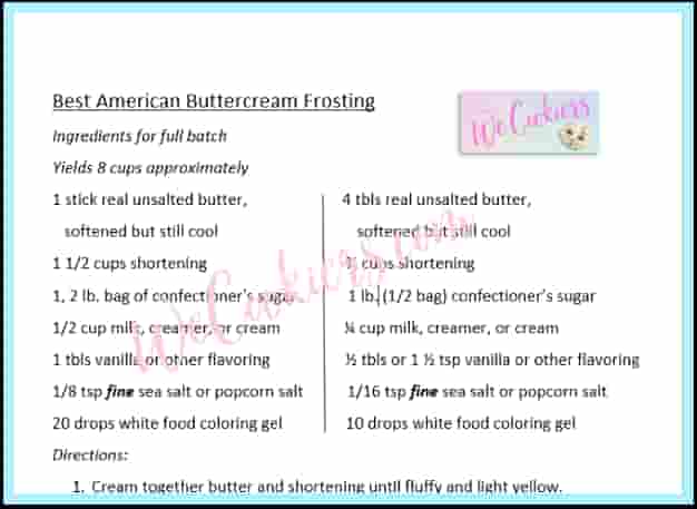 Link image to click for the Best Buttercream Frosting recipe, free download