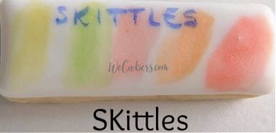 Results of using skittles for a palette. Look at all the other method results, and a video! Image of the results of using skittles for a PYO cookie palette