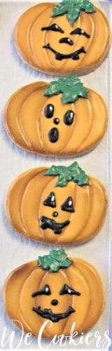 Pumpkin faces drawn by food markers Fun pumpkin faces drawn on by food markers.