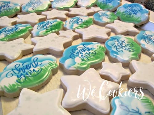 Airbrushed thank you cookies Airbrushed thank you cookies
