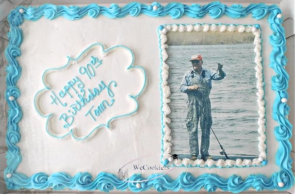 Father's Day cookie ideas using an edible image of dad doing his favorite hobby