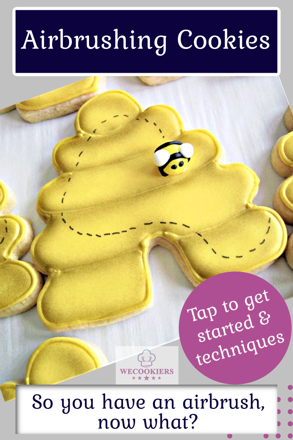 Airbrushed beehive sugar cookies