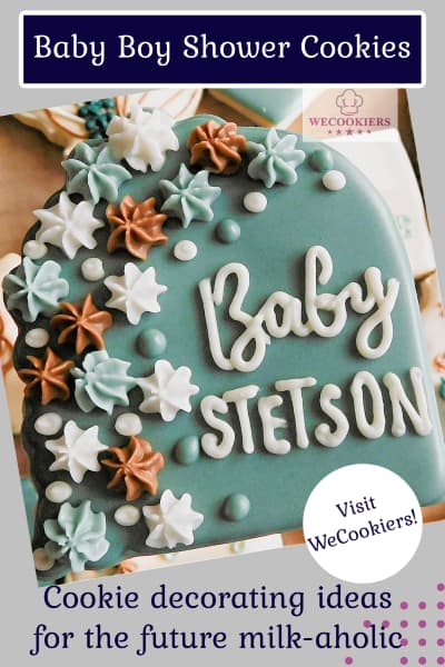 Baby Boy Shower Cookies, Name Cookie