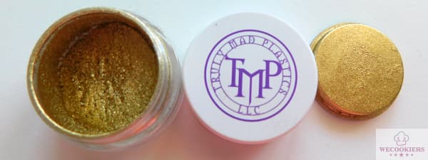 My favorite gorgeous gold luster dust for decorating cookies is TMP's. See more: TMP gold luster dust