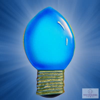 Blue Christmas light bulb