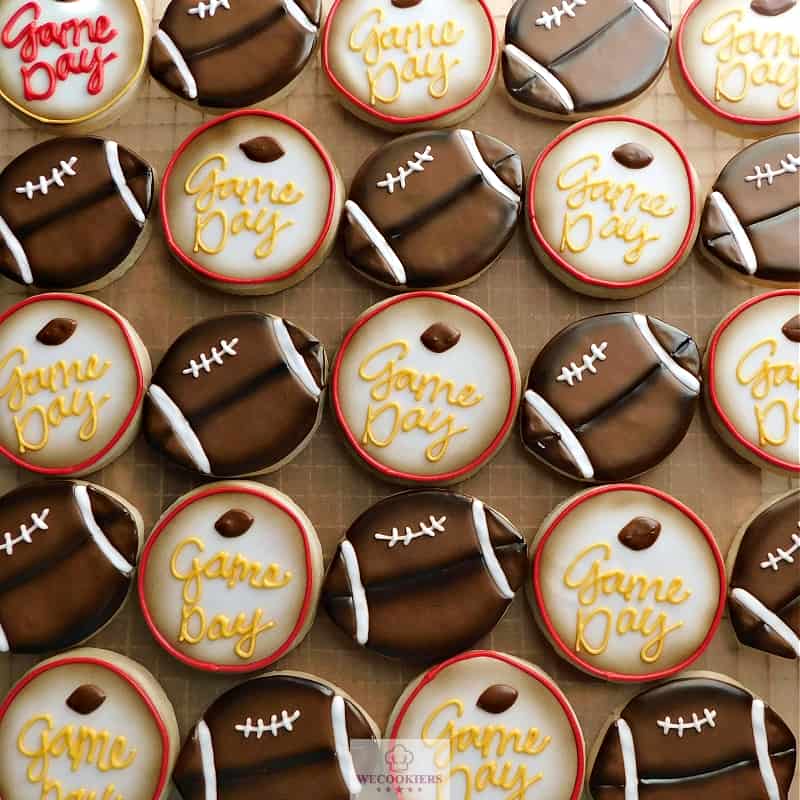 Gameday football-themed cookies