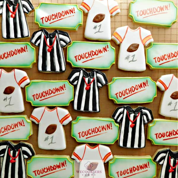 Touchdown football-themed cookies