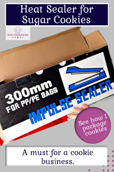 How I package wedding sugar cookies. Using the Impulse Heat Sealer, I package bulk or single cookies.