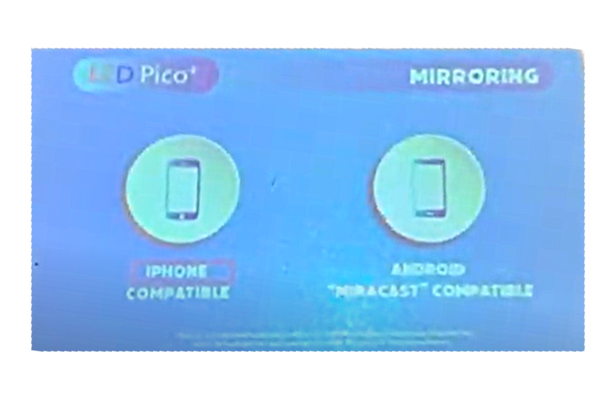 The PICO + is compatible with either and iPhone or Android. Simply go to settings, then click which you favor. In settings, you can navigate to the screen showing if you want to hook it up to your iPhone or Android.