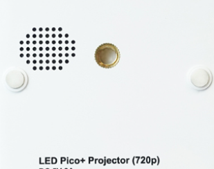 This is a brass mounting device on the back of the PICO + that enables you to connect it to various holders. This is an image of the back of the PICO + that shows a brass mounting device that you can screw in various holders.