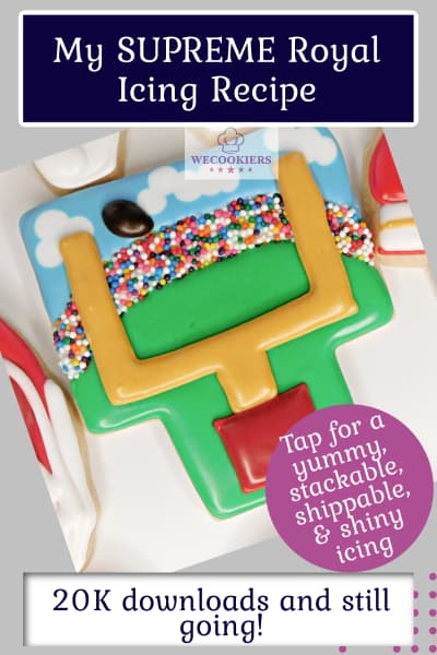 Pinterest pin for the supreme royal icing offered on WeCookiers.com