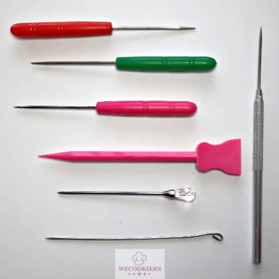 There are many scribe tools: cheap, plastic-handled ones from Amazon, turkey lacer hooks, fancy-handled ones, and more. See more tips and hacks: Various scribe tools I use.