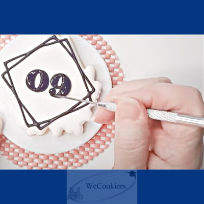 Image shows a stainless steel scribe to help with sugar cookie decorating. Stainless steel scribe to help the cookie artist with decorating.