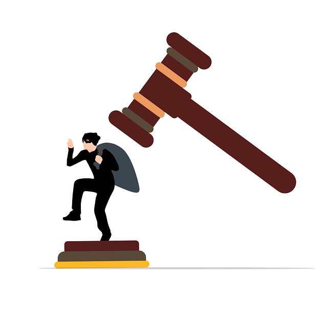 Know the copyright/trademark laws before using images! Image of a thief with a gavel behind him